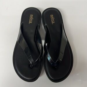 Melissa Black Jelly FlipFlops size 6